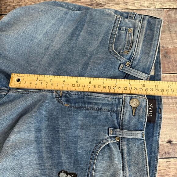 NYDJ Women's 8 Barbara Bootcut Jeans Lift Tuck Stretch Light Wash Patches - Picture 11 of 14